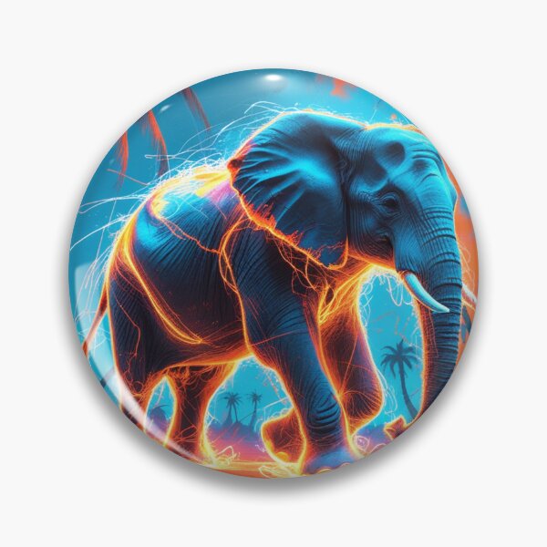 Item preview, Neon Elephant in a Dying Virtual Savannah designed and sold by Blueangelgal.