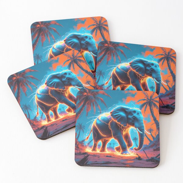 Item preview, Neon Elephant in a Dying Virtual Savannah designed and sold by Blueangelgal.