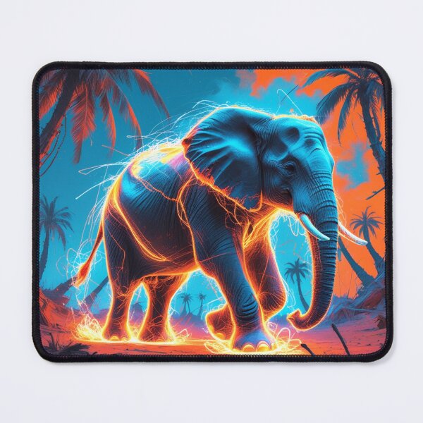 Item preview, Neon Elephant in a Dying Virtual Savannah designed and sold by Blueangelgal.