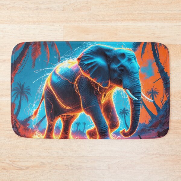 Item preview, Neon Elephant in a Dying Virtual Savannah designed and sold by Blueangelgal.