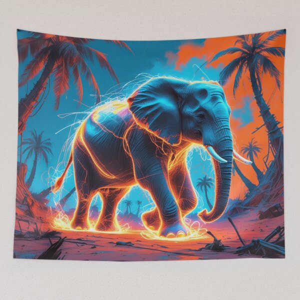 Item preview, Neon Elephant in a Dying Virtual Savannah designed and sold by Blueangelgal.