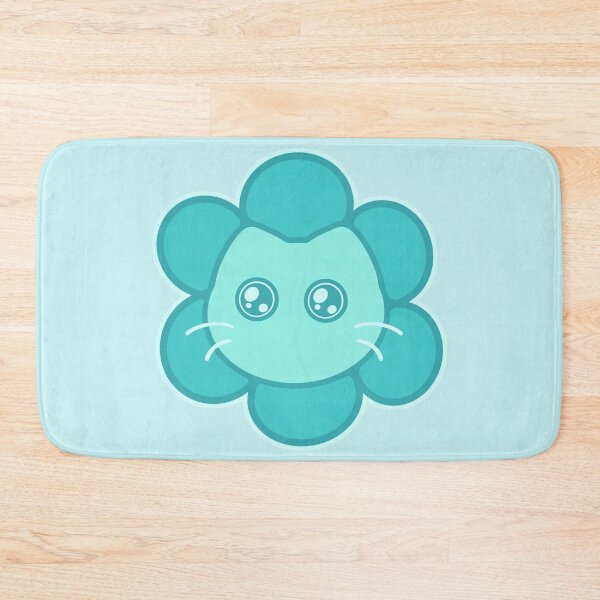 Item preview,  Kawaii Turquoise Flower Cat designed and sold by Xiaolan's Art.