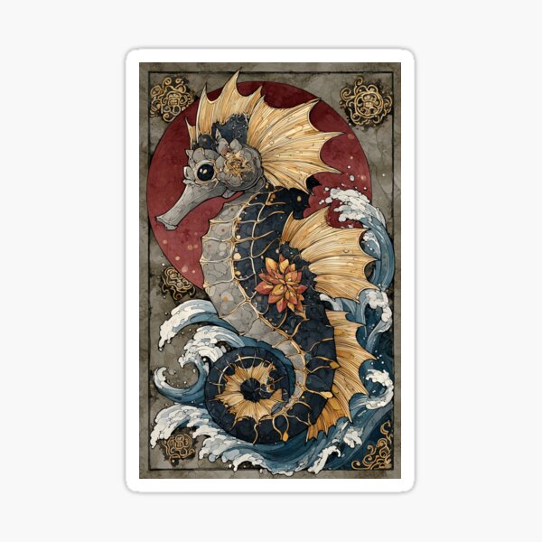 Item preview, Shadowed Majesty: A Gilded Seahorse designed and sold by bloorose.