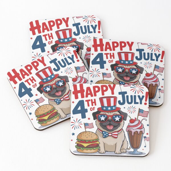 Item preview, Patriotic Pug 4th of July USA Pride Dog Cartoon Design designed and sold by tarikusa02.