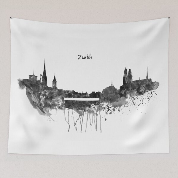Item preview, Zurich Skyline Silhouette designed and sold by caracatita75.