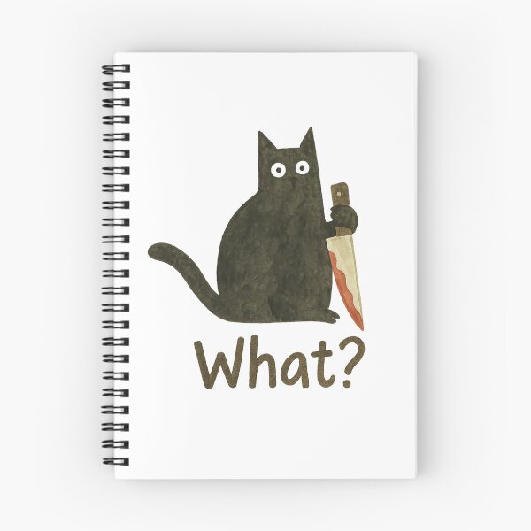 Item preview, What? Cat with Knife – Funny Dark Humor Art designed and sold by Anna T..