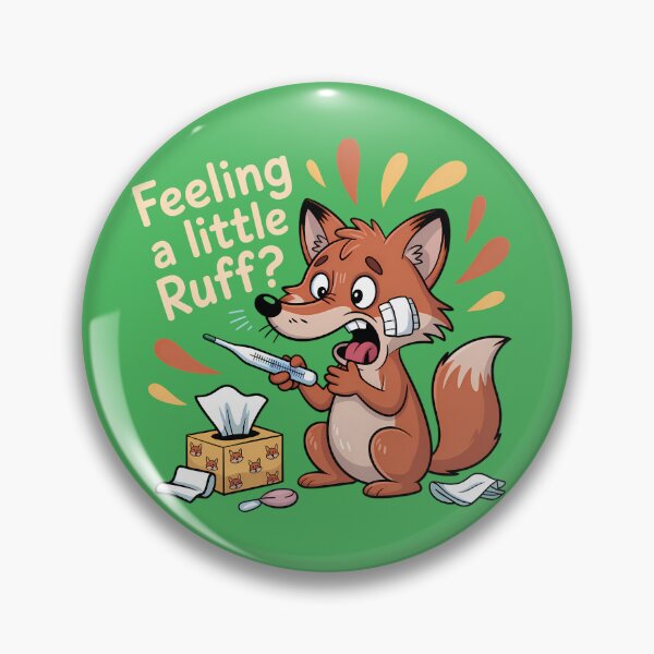 Item preview, Cartoon Sick Fox With Feeling A Little Ruff designed and sold by SurrealArtSzysz.