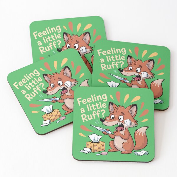 Item preview, Cartoon Sick Fox With Feeling A Little Ruff designed and sold by SurrealArtSzysz.