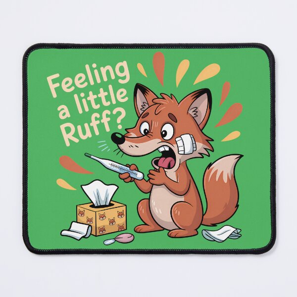 Item preview, Cartoon Sick Fox With Feeling A Little Ruff designed and sold by SurrealArtSzysz.