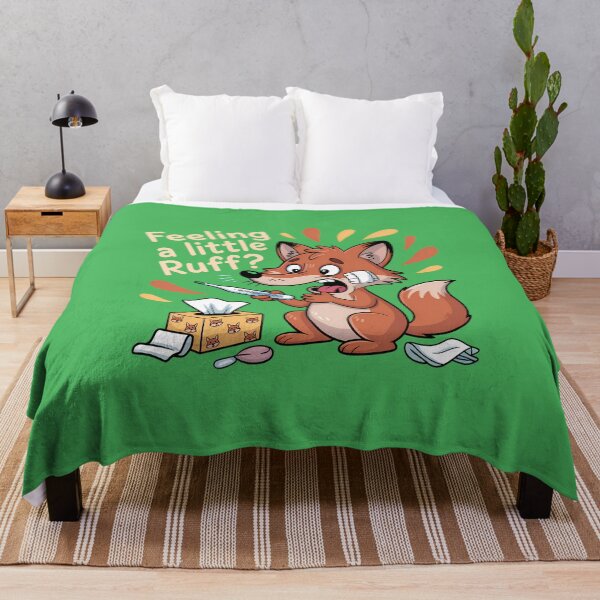 Item preview, Cartoon Sick Fox With Feeling A Little Ruff designed and sold by SurrealArtSzysz.