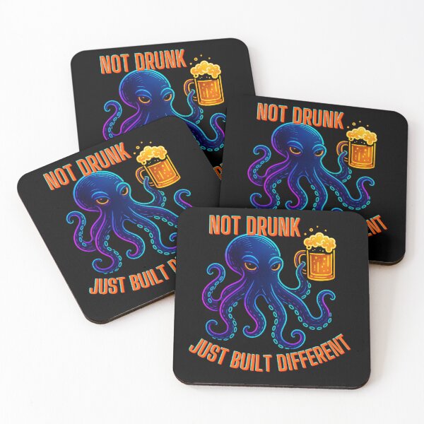 Item preview, Not Drunk, Just Built Different (with 8 Limbs) – Funny Neon Octopus Design designed and sold by Design_Your_Day.