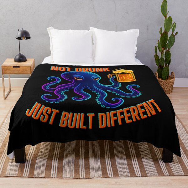 Item preview, Not Drunk, Just Built Different (with 8 Limbs) – Funny Neon Octopus Design designed and sold by Design_Your_Day.