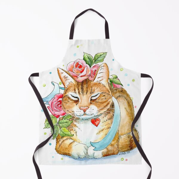 Item preview, Ginger Cat with Roses kaaren poole designed and sold by KaarenPoole.