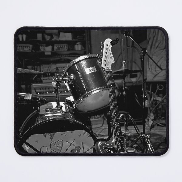 Item preview, Black and White Drumset and Guitar Photography designed and sold by REUP50mm.