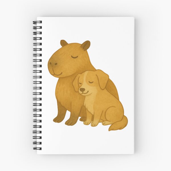 Item preview, Capybara and Dog Cuddling – Cute Watercolor Animal Art designed and sold by Anna T..