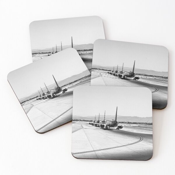 Item preview, Black and White Airplanes on a Runway Photography designed and sold by REUP50mm.