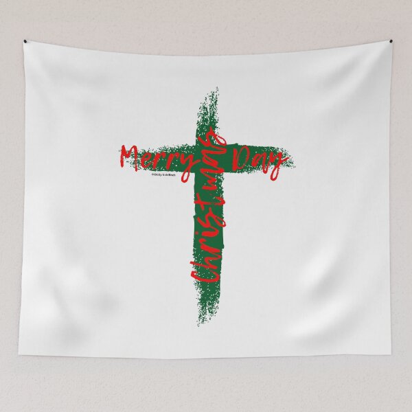 Item preview, Merry Christmas Cross Merry Christmas Day Cross of Christ designed and sold by giddygoldfinch.