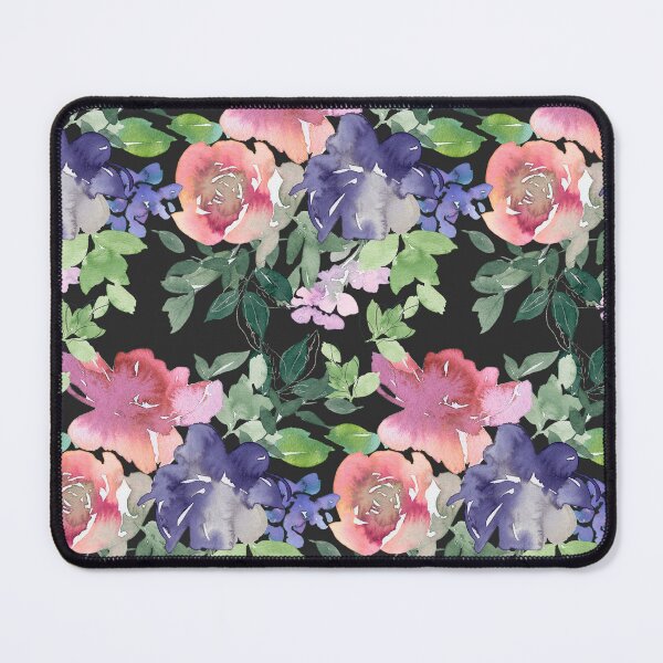 Item preview, Red-Magenta And Blue Floral Pattern On Black designed and sold by DEC02.