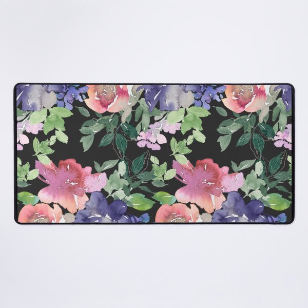 Item preview, Red-Magenta And Blue Floral Pattern On Black designed and sold by DEC02.