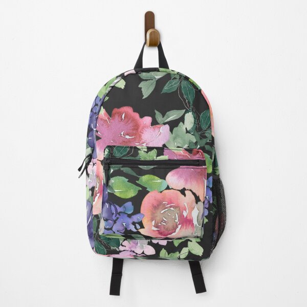 Item preview, Red-Magenta And Blue Floral Pattern On Black designed and sold by DEC02.