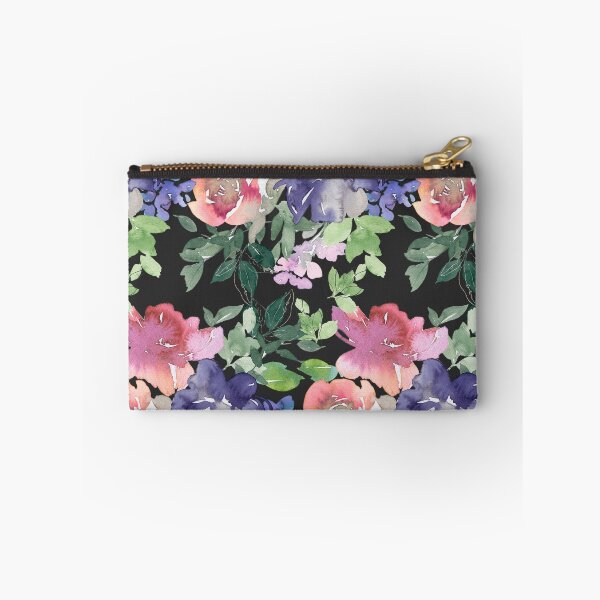 Item preview, Red-Magenta And Blue Floral Pattern On Black designed and sold by DEC02.