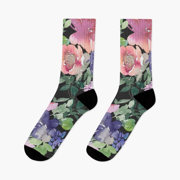 Item preview, Red-Magenta And Blue Floral Pattern On Black designed and sold by DEC02.