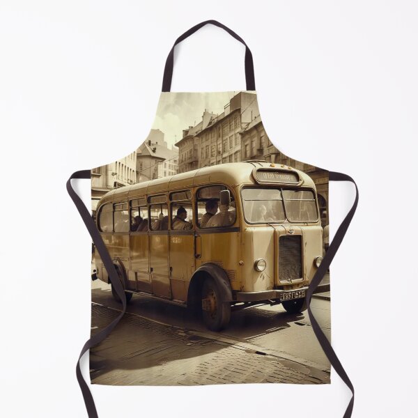 Item preview, old sepia pictures, vintage citybus with passengers designed and sold by PrintYourStyle.