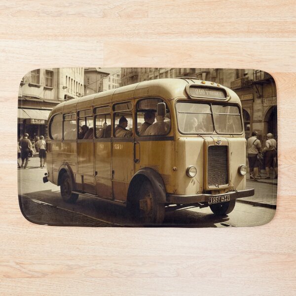 Item preview, old sepia pictures, vintage citybus with passengers designed and sold by PrintYourStyle.