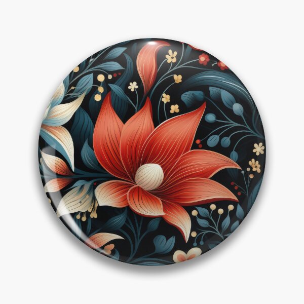Item preview, Elegant Red and Blue Vintage Floral Pattern designed and sold by YourPrettyHome.