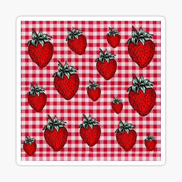 Item preview, Strawberry Retro Red Gingham Gift designed and sold by RachelRebel.