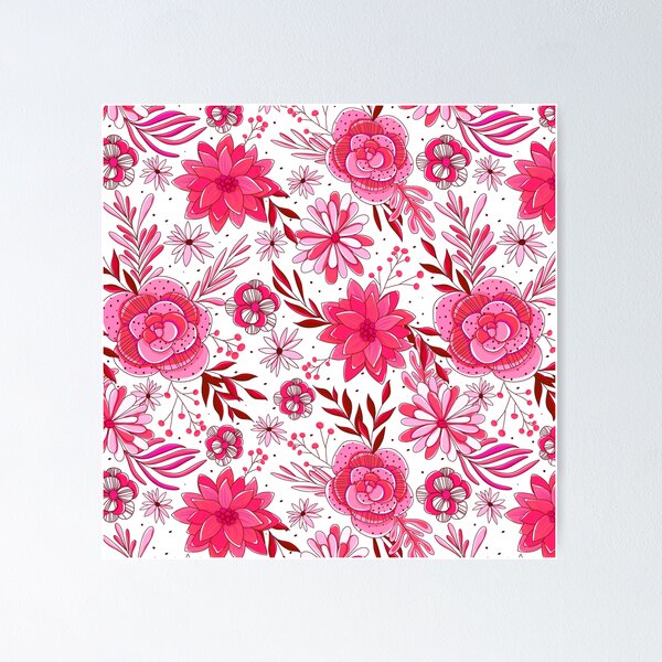 Aperçu de l'œuvre Motif de conception d'art floral moderne rouge de jolie princesse créée et vendue par DEC02.