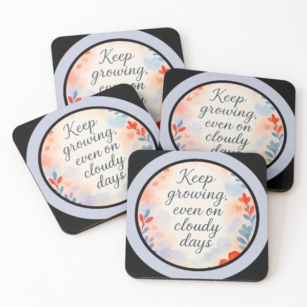 Item preview, Keep Growing – Inspirational Floral Watercolor Quote designed and sold by GusiaTreasures.