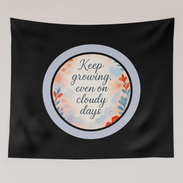 Item preview, Keep Growing – Inspirational Floral Watercolor Quote designed and sold by GusiaTreasures.