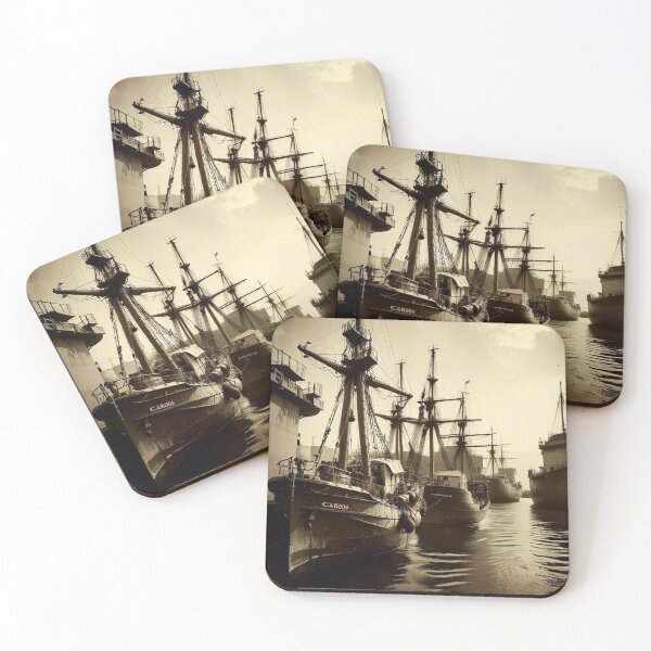 Item preview, old sepia pictures, vintage cargo harbor designed and sold by PrintYourStyle.