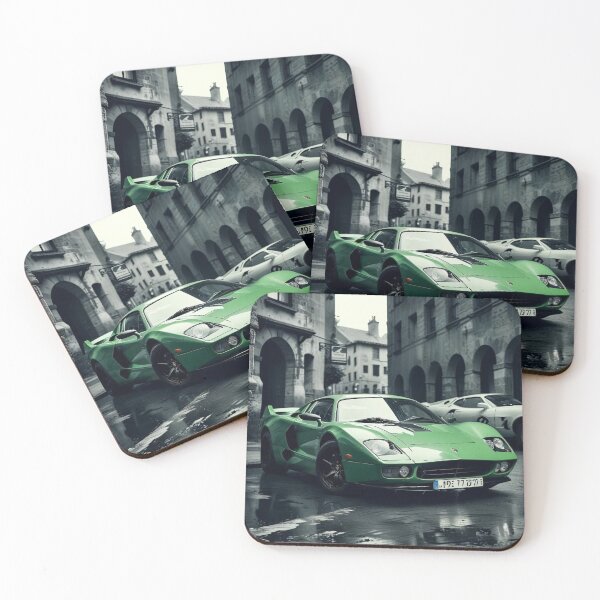 Item preview, old black&white pictures, vintage green supercar designed and sold by PrintYourStyle.