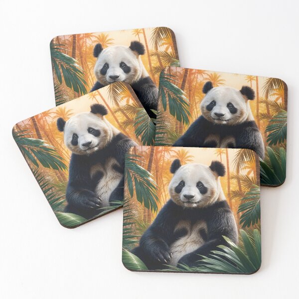 Item preview, Peaceful Panda in Lush Jungle Foliage – Cute Wildlife and Nature Art for Animal Lovers  designed and sold by MOKAdesign.