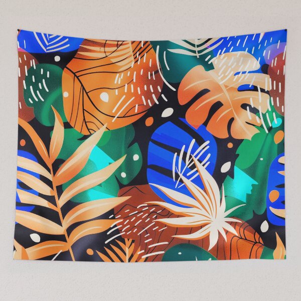 Item preview, Trendy Caribbean Colors Abstract Palm Leaves Art Design designed and sold by DEC02.