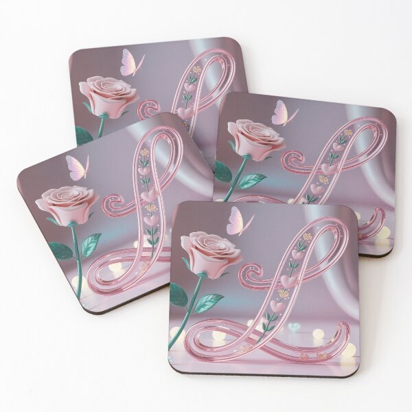 Item preview, 3d render of a dreamy and whimsical elegant letter L designed and sold by mystiquelicorne.