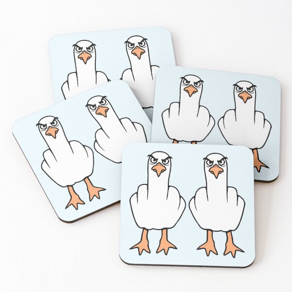 Item preview, 2 seagulls middle finger insult stinky finger team designed and sold by shirt-o-mat.