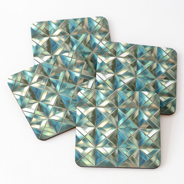 Item preview, Blue Metallic Hues And Brushed Golden Architectural Pattern designed and sold by DEC02.