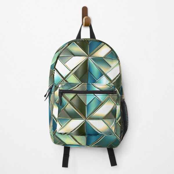 Item preview, Blue Metallic Hues And Brushed Golden Architectural Pattern designed and sold by DEC02.