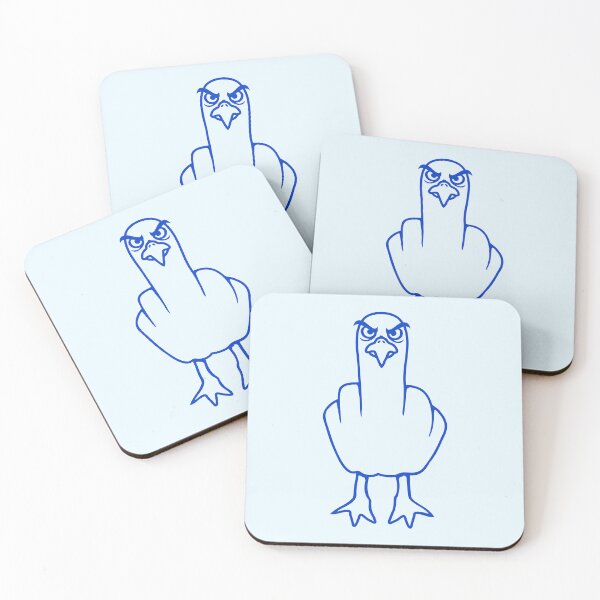 Item preview, Seagull middle finger insult stinky finger cheeky designed and sold by shirt-o-mat.