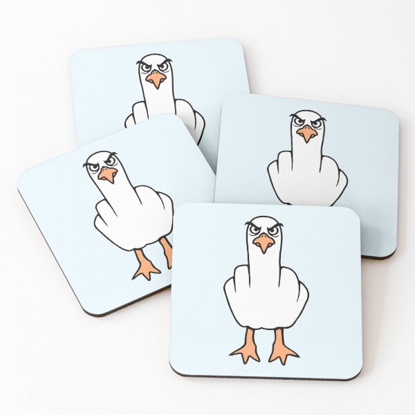 Item preview, Seagull middle finger insult stinky finger cheeky designed and sold by shirt-o-mat.