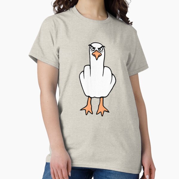 Item preview, Seagull middle finger insult stinky finger cheeky designed and sold by shirt-o-mat.