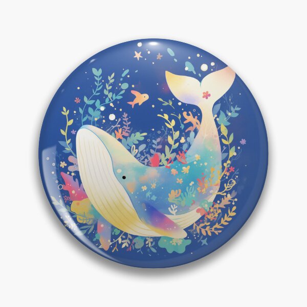 Item preview,  Colorful white-bearded whale designed and sold by ModHaven.