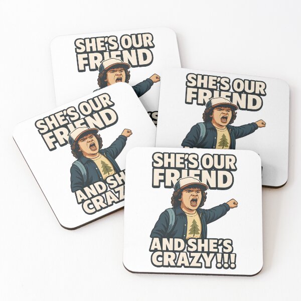 Item preview, She’s Our Friend and She’s Crazy – Retro Pop Culture Quote T-Shirt designed and sold by WAUZ.