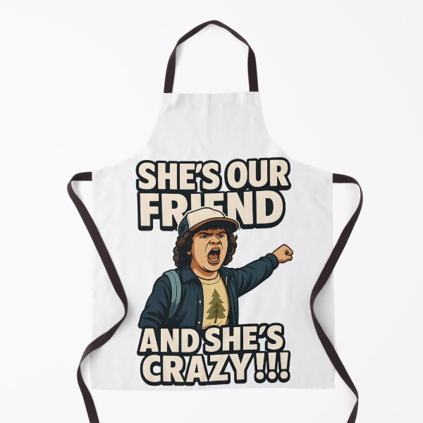 Item preview, She’s Our Friend and She’s Crazy – Retro Pop Culture Quote T-Shirt designed and sold by WAUZ.
