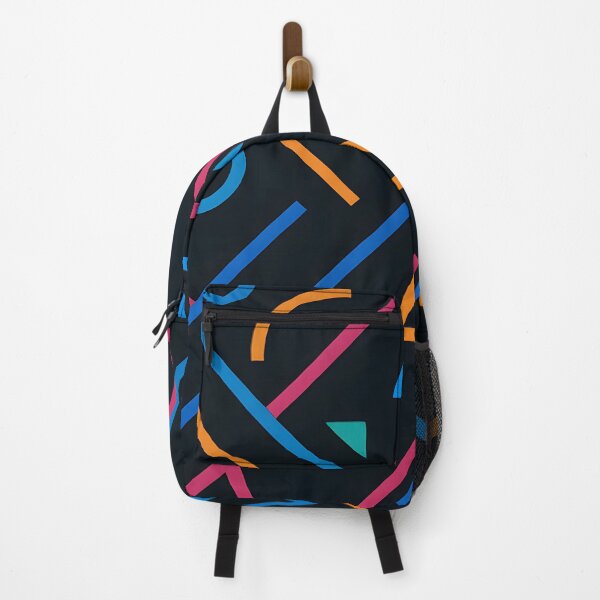 Item preview, Neon Play – Abstract Geometric Shapes on Dark Background designed and sold by Velun.
