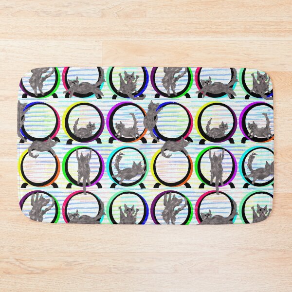 Item preview, Cat Wheel Chaos - Funny Grey Cats - Exercise Running Wheel - Pet Doodles designed and sold by Michelebuttons.