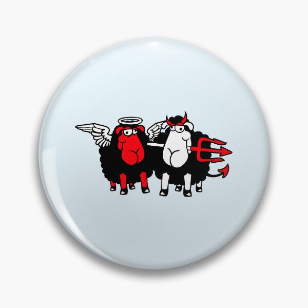 Item preview, 2 Sheep Angel Devil Satan Hell Evil Heaven Good designed and sold by shirt-o-mat.